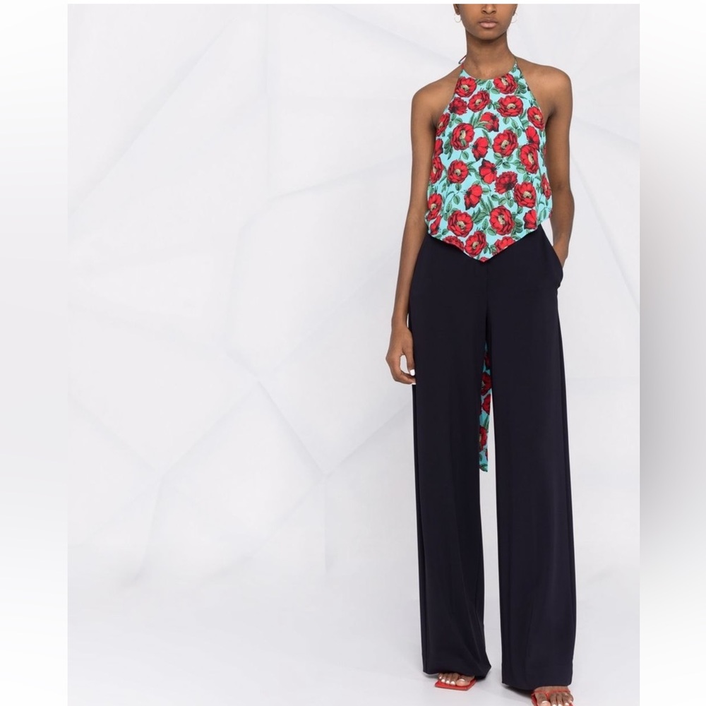 Alice + Olivia Frenchie beach bliss Aqua halter top